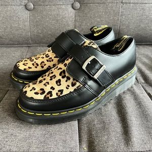 DR. MARTENS RAMSEY MONK BLACK+MEDIUM LEOPARD ON SHOE W8 EU39 worn once
